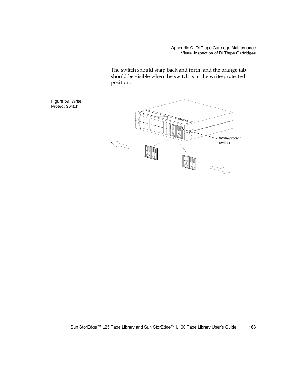 Figure 59 write protect switch, Figure 59 | Quantum Sun StorEdge L100 User Manual | Page 179 / 192