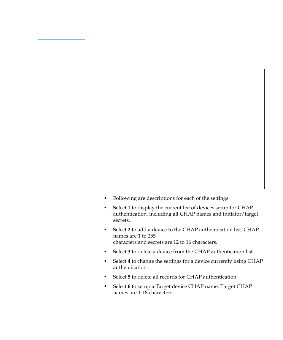 Table 15, Authentication chap records configuration menu | Quantum TC2201 User Manual | Page 101 / 164