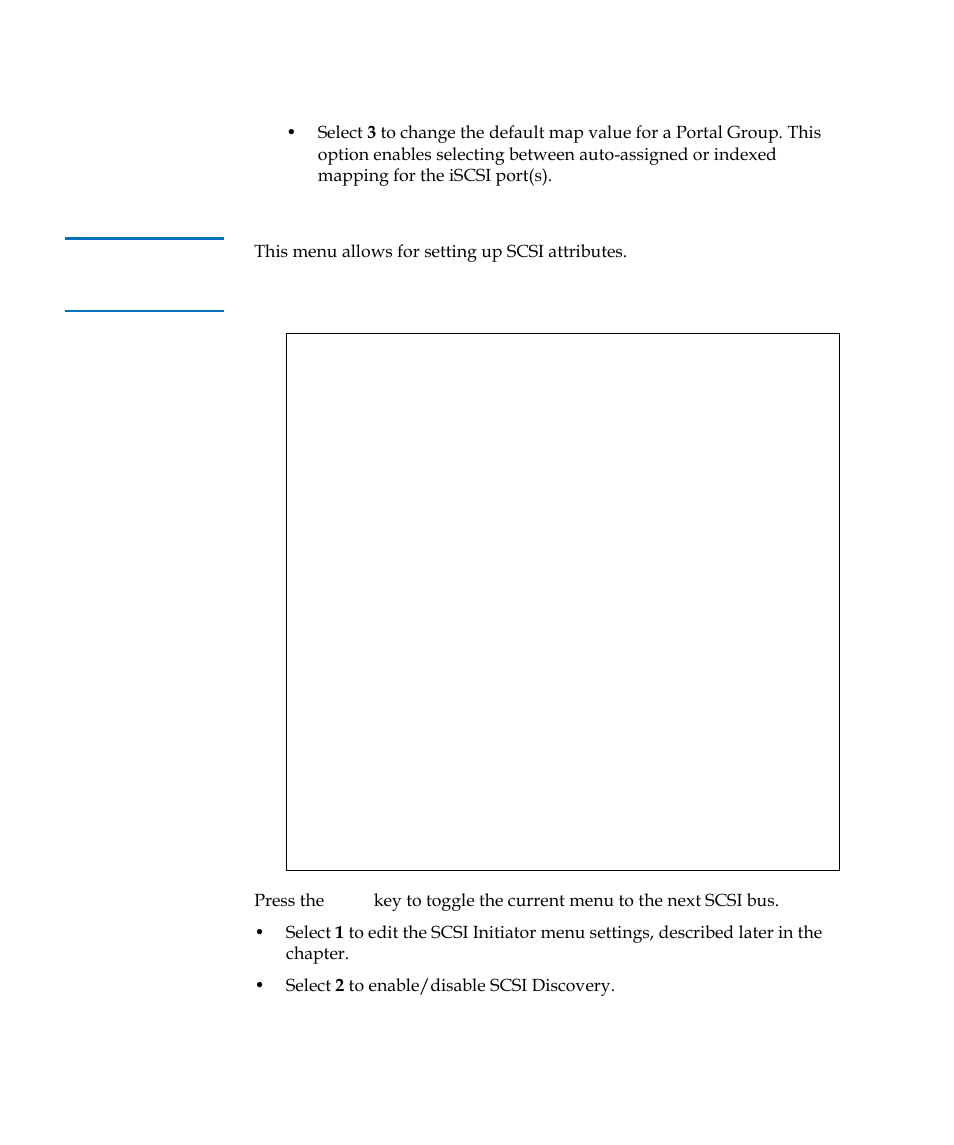 Parallel scsi configuration, Table 18, Parallel scsi configuration menu | Quantum TC2201 User Manual | Page 104 / 164