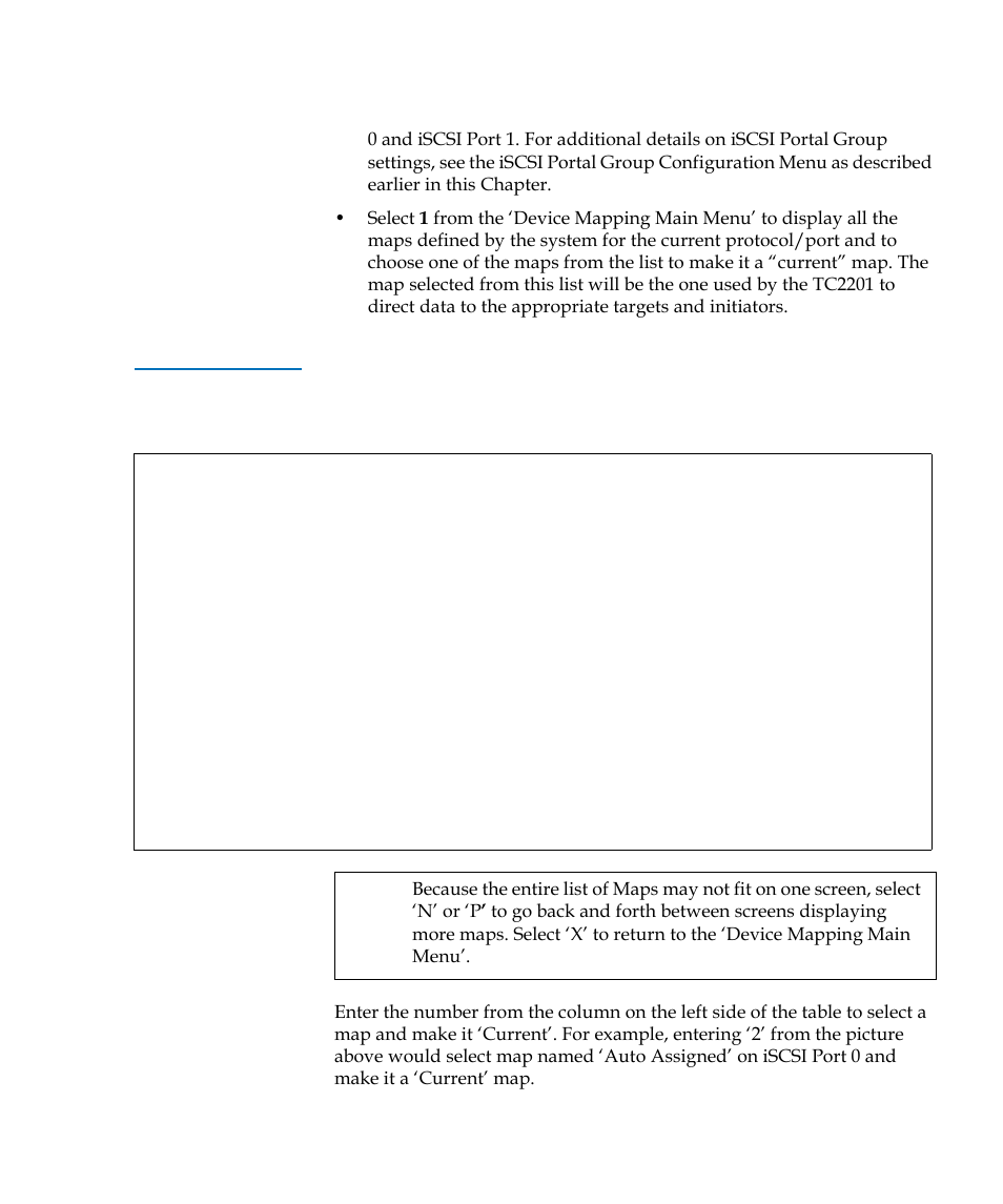 Table 23, Select current map | Quantum TC2201 User Manual | Page 111 / 164