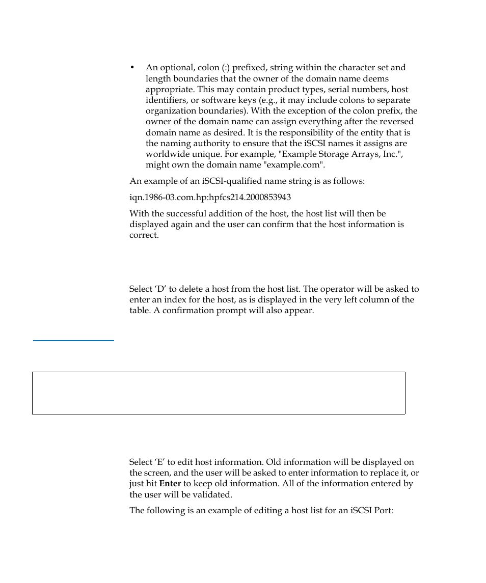 Table 37, Deleting a host | Quantum TC2201 User Manual | Page 122 / 164