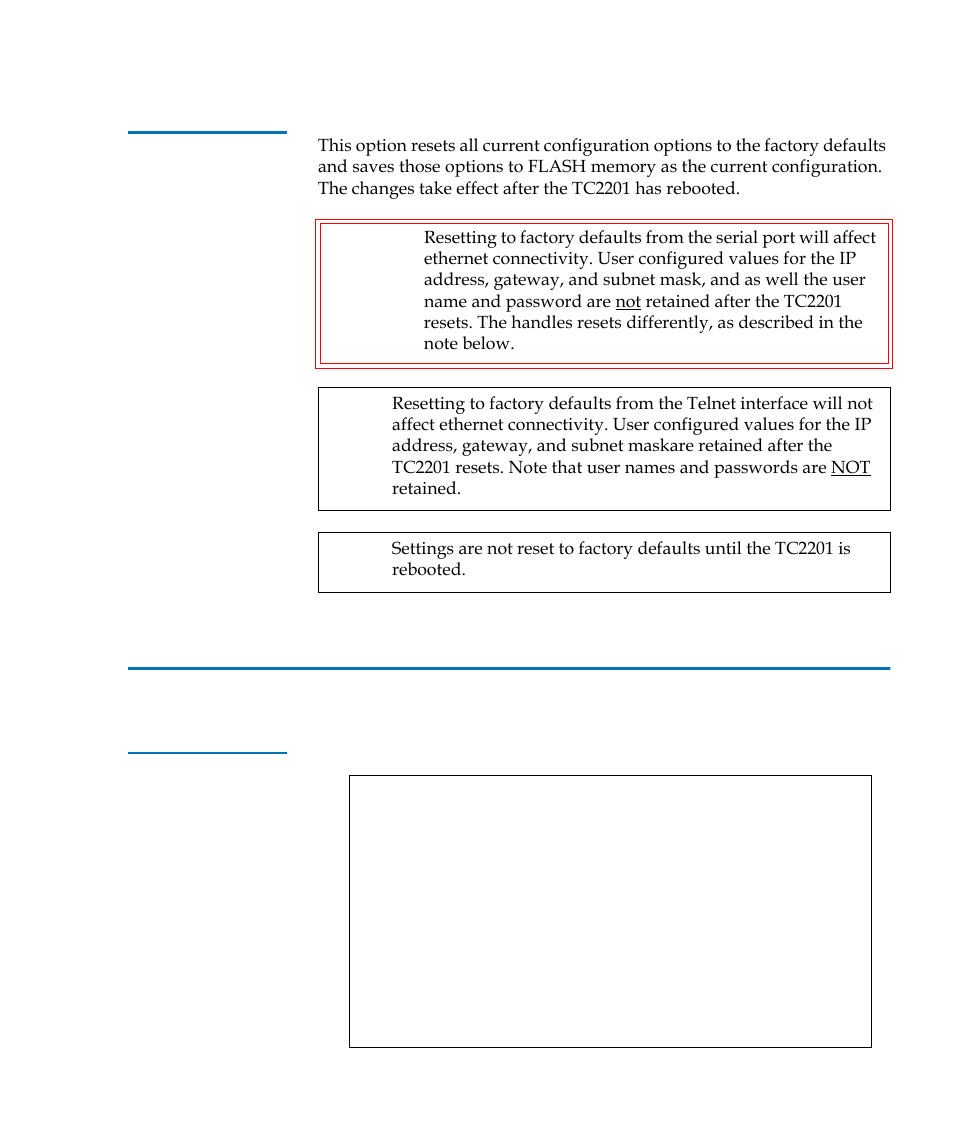 Reset and save configuration to factory defaults, System utilities, Table 47 | Sysem utility menu | Quantum TC2201 User Manual | Page 133 / 164