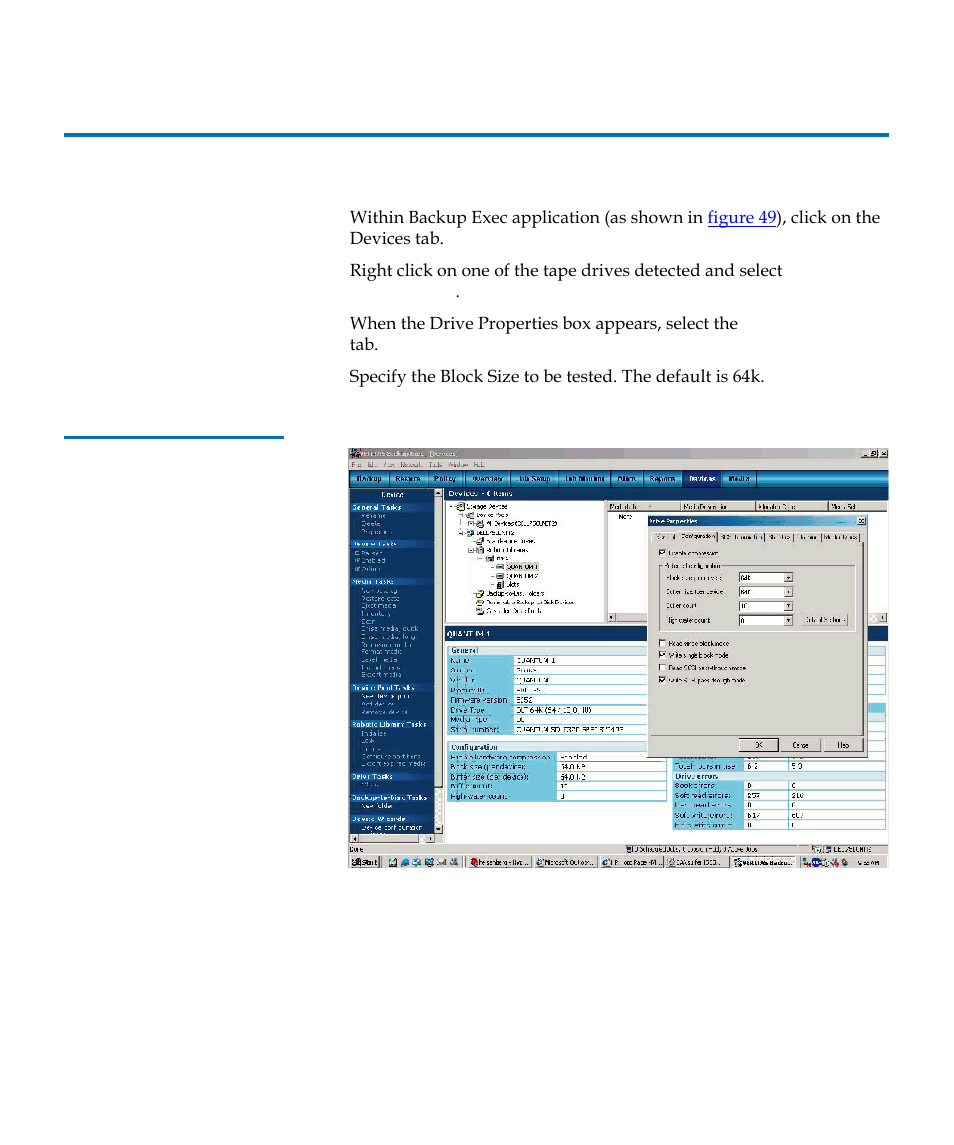 Procedure c: veritas backup exec, Figure 49, Veritas backup exec | Quantum TC2201 User Manual | Page 151 / 164