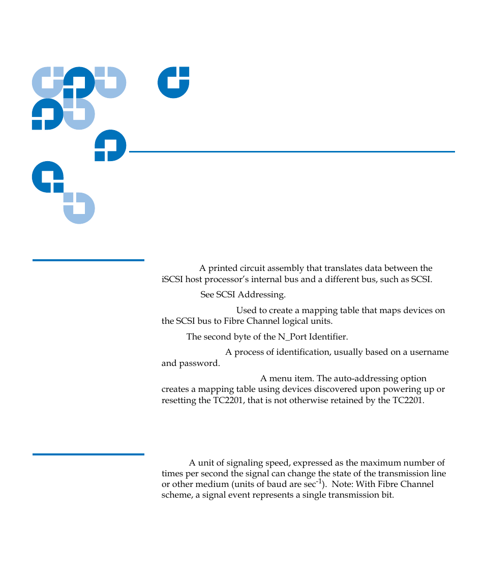 Glossary | Quantum TC2201 User Manual | Page 158 / 164