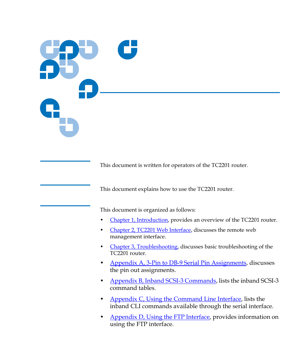 Preface, Xvii | Quantum TC2201 User Manual | Page 17 / 164