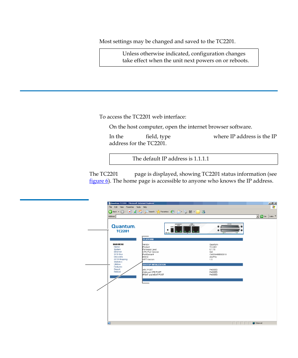 Accessing tc2201 web interface, Figure 6 | Quantum TC2201 User Manual | Page 31 / 164