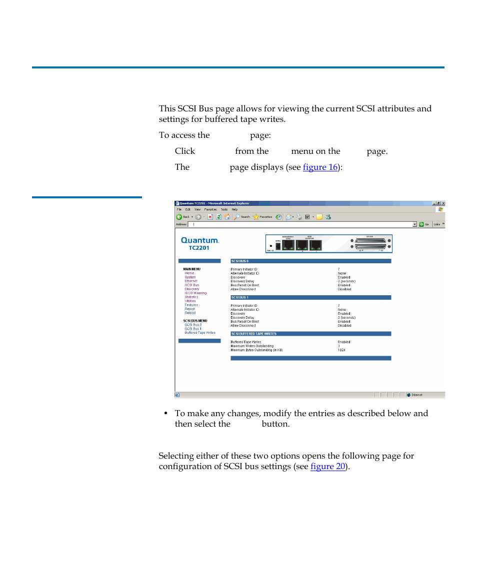 Figure 19, Scsi bus page | Quantum TC2201 User Manual | Page 47 / 164