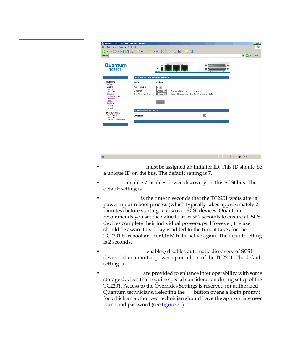 Figure 20, Ttings (see | Quantum TC2201 User Manual | Page 48 / 164