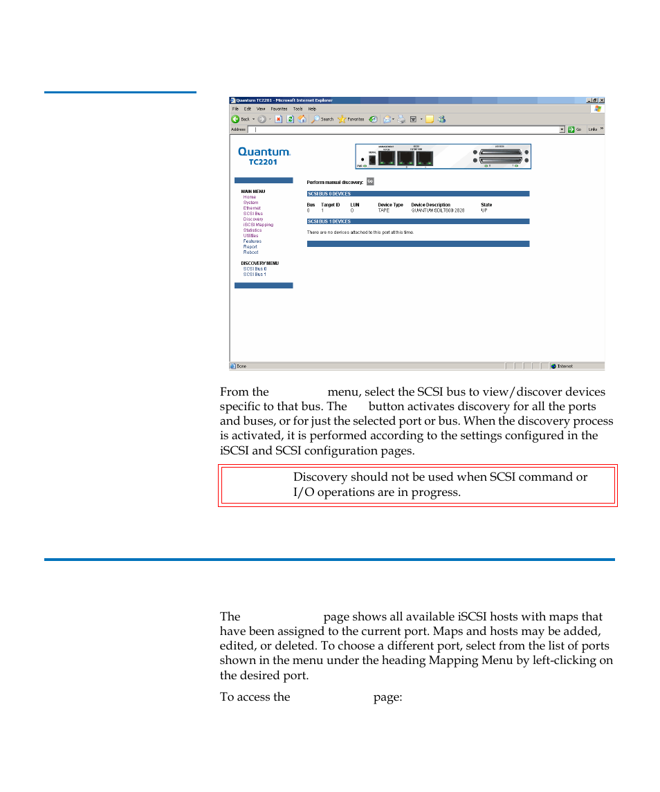 Figure 24, Iscsi mapping page | Quantum TC2201 User Manual | Page 53 / 164