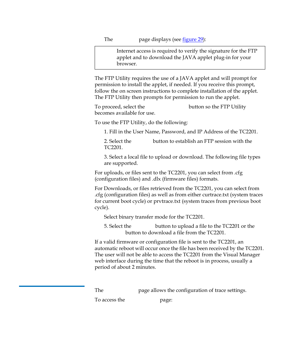 Trace settings | Quantum TC2201 User Manual | Page 61 / 164