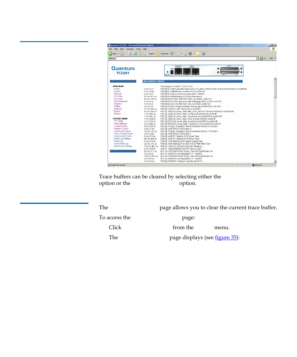 Clear current traces, Figure 34 | Quantum TC2201 User Manual | Page 66 / 164