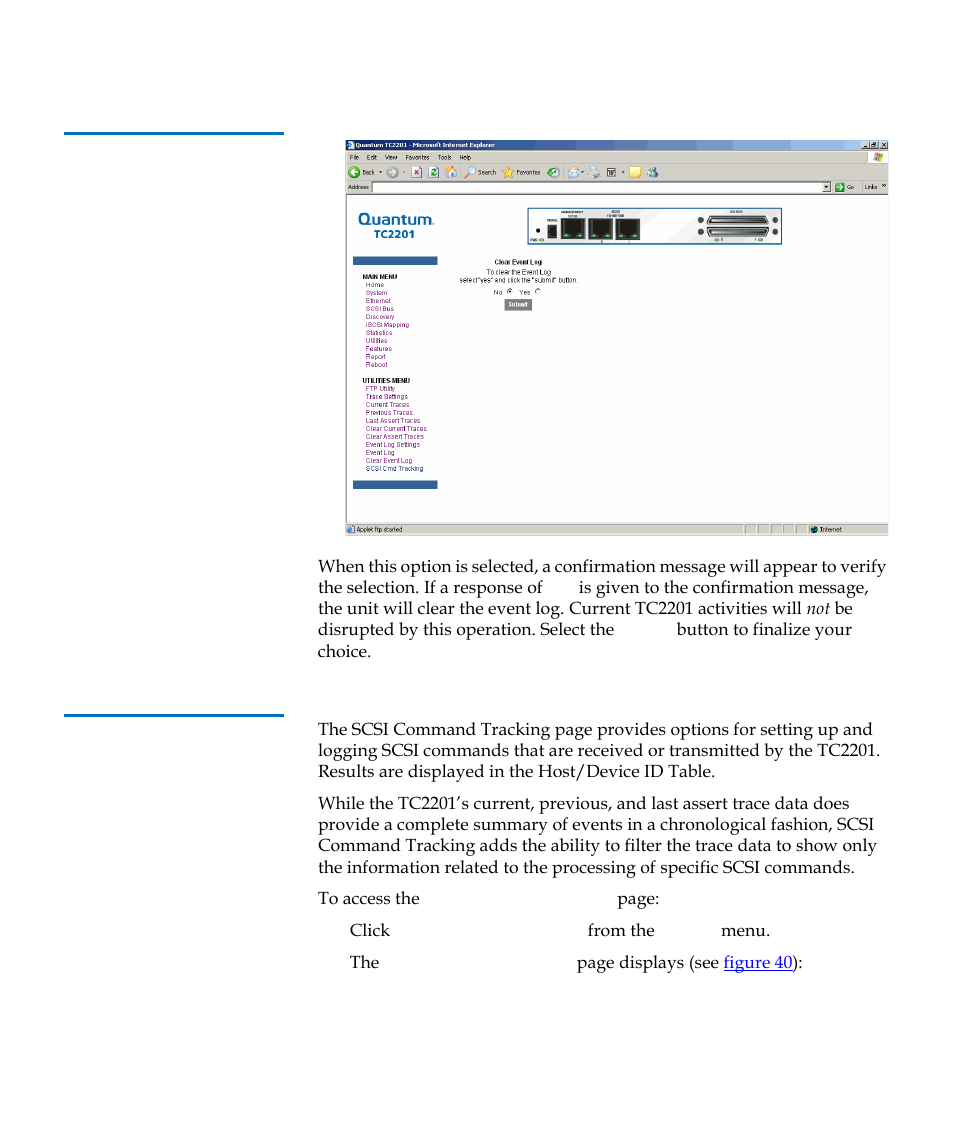Scsi command tracking, Figure 39 | Quantum TC2201 User Manual | Page 71 / 164