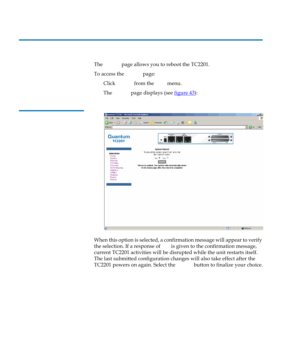 Reboot, Figure 43 | Quantum TC2201 User Manual | Page 75 / 164