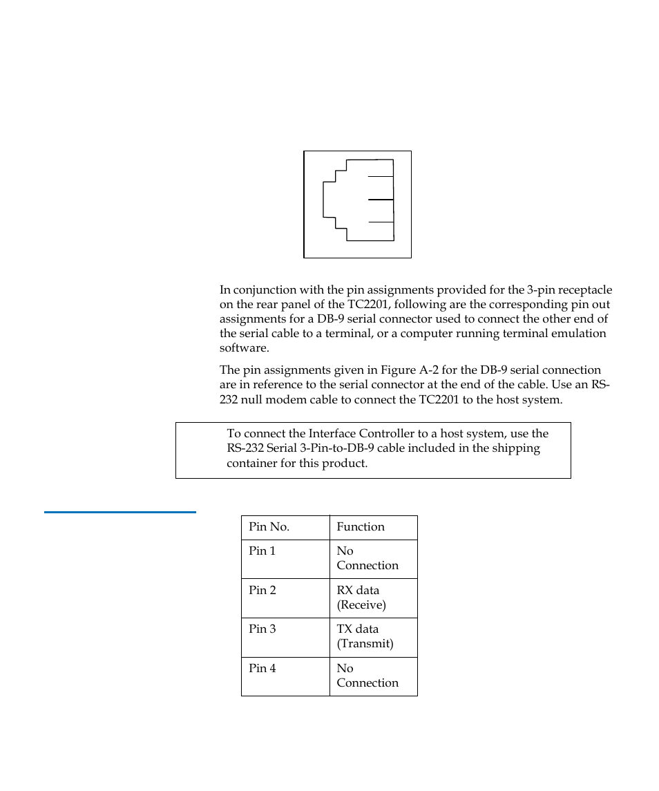 Figure 45, Corresponding pin outs of db-9 connector | Quantum TC2201 User Manual | Page 82 / 164