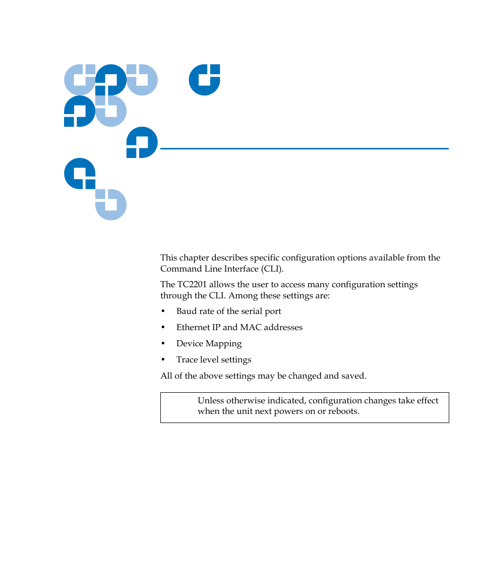 Using the command line interface, Appendix c, Appendix c, using the command line interface | Quantum TC2201 User Manual | Page 91 / 164