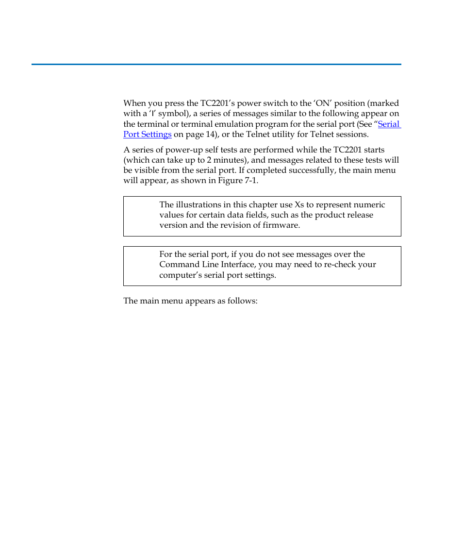 Power up messages | Quantum TC2201 User Manual | Page 92 / 164