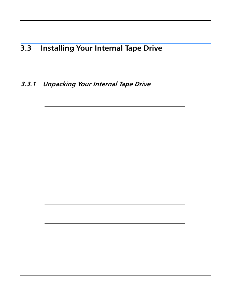 3 installing your internal tape drive, 1 unpacking your internal tape drive, Installing your internal tape drive -10 | Unpacking your internal tape drive -10 | Quantum Tape Drive DLT VS80 User Manual | Page 24 / 50