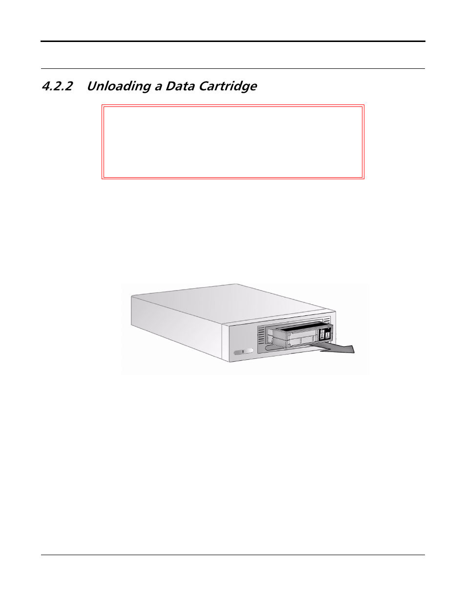 2 unloading a data cartridge, Unloading a data cartridge -5 | Quantum Tape Drive DLT VS80 User Manual | Page 41 / 50