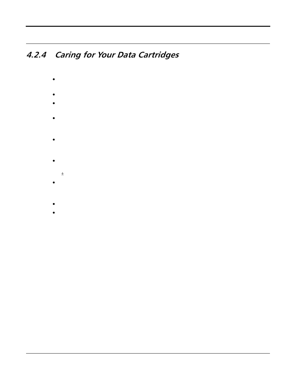 4 caring for your data cartridges, Caring for your data cartridges -7 | Quantum Tape Drive DLT VS80 User Manual | Page 43 / 50