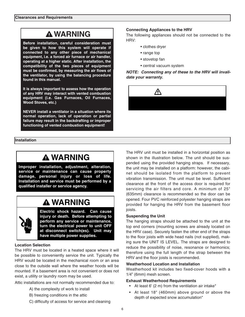 Warning, Caution | Tradewins Furniture RNC20 User Manual | Page 6 / 24