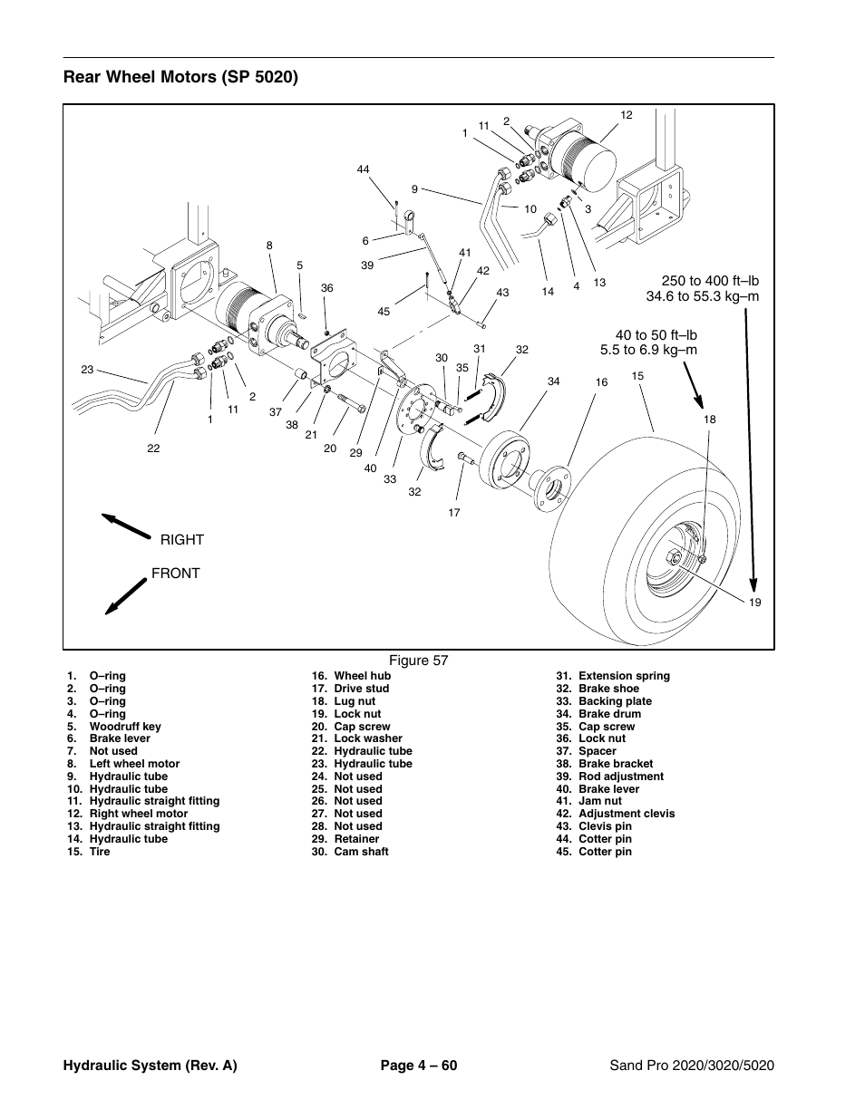 Rear wheel motors (sp 5020) | Toro Sand Pro 5020 User Manual | Page 110 / 170