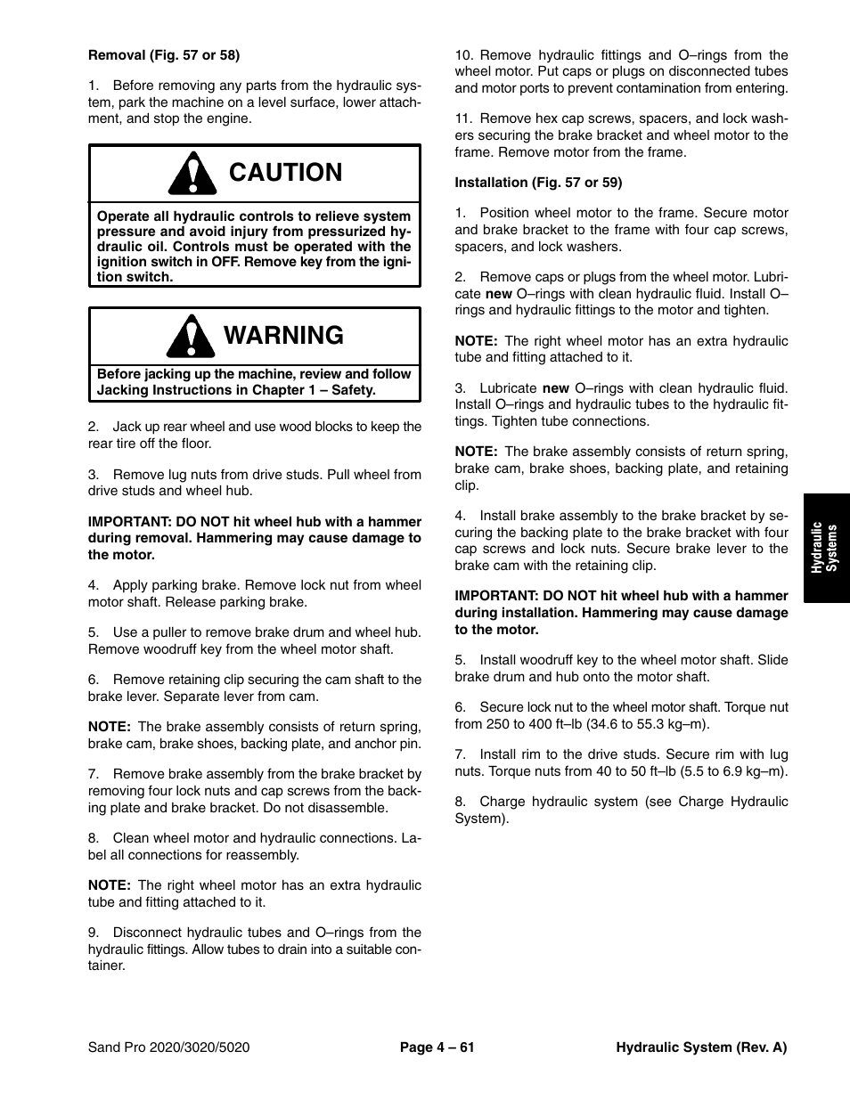 Caution, Warning | Toro Sand Pro 5020 User Manual | Page 111 / 170