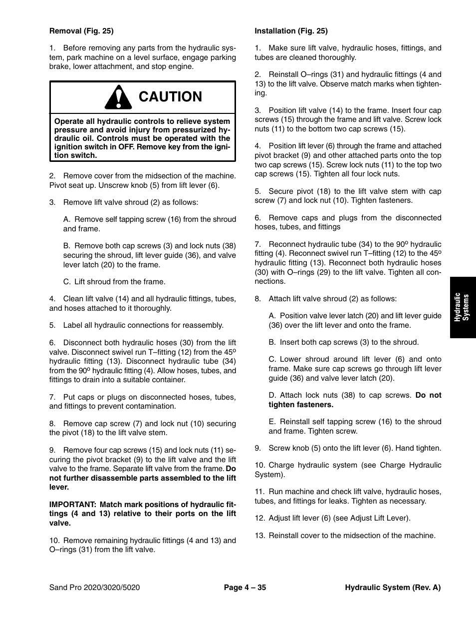 Caution | Toro Sand Pro 5020 User Manual | Page 85 / 170