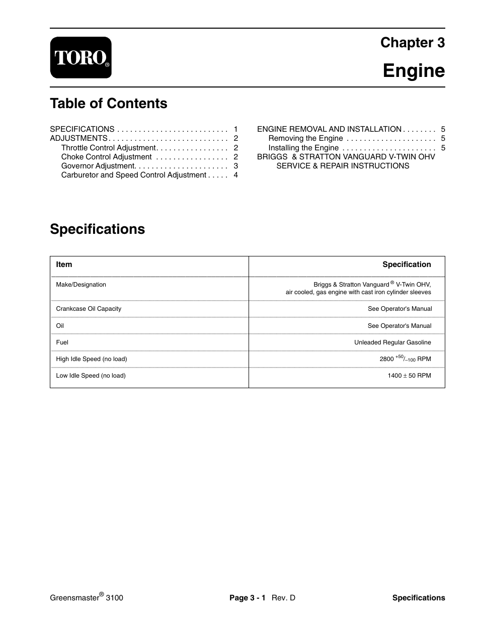 Toro GREENSMASTER 3100 User Manual | Page 13 / 234