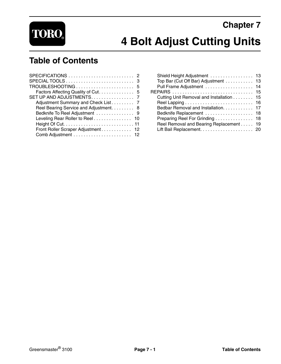 Toro GREENSMASTER 3100 User Manual | Page 131 / 234