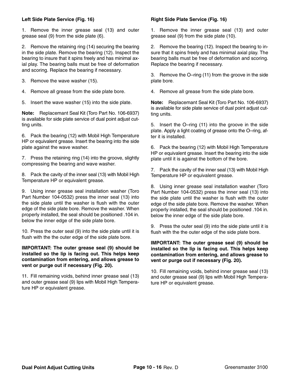 Toro GREENSMASTER 3100 User Manual | Page 226 / 234