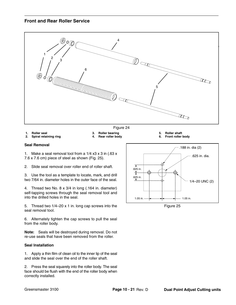 Front and rear roller service | Toro GREENSMASTER 3100 User Manual | Page 231 / 234