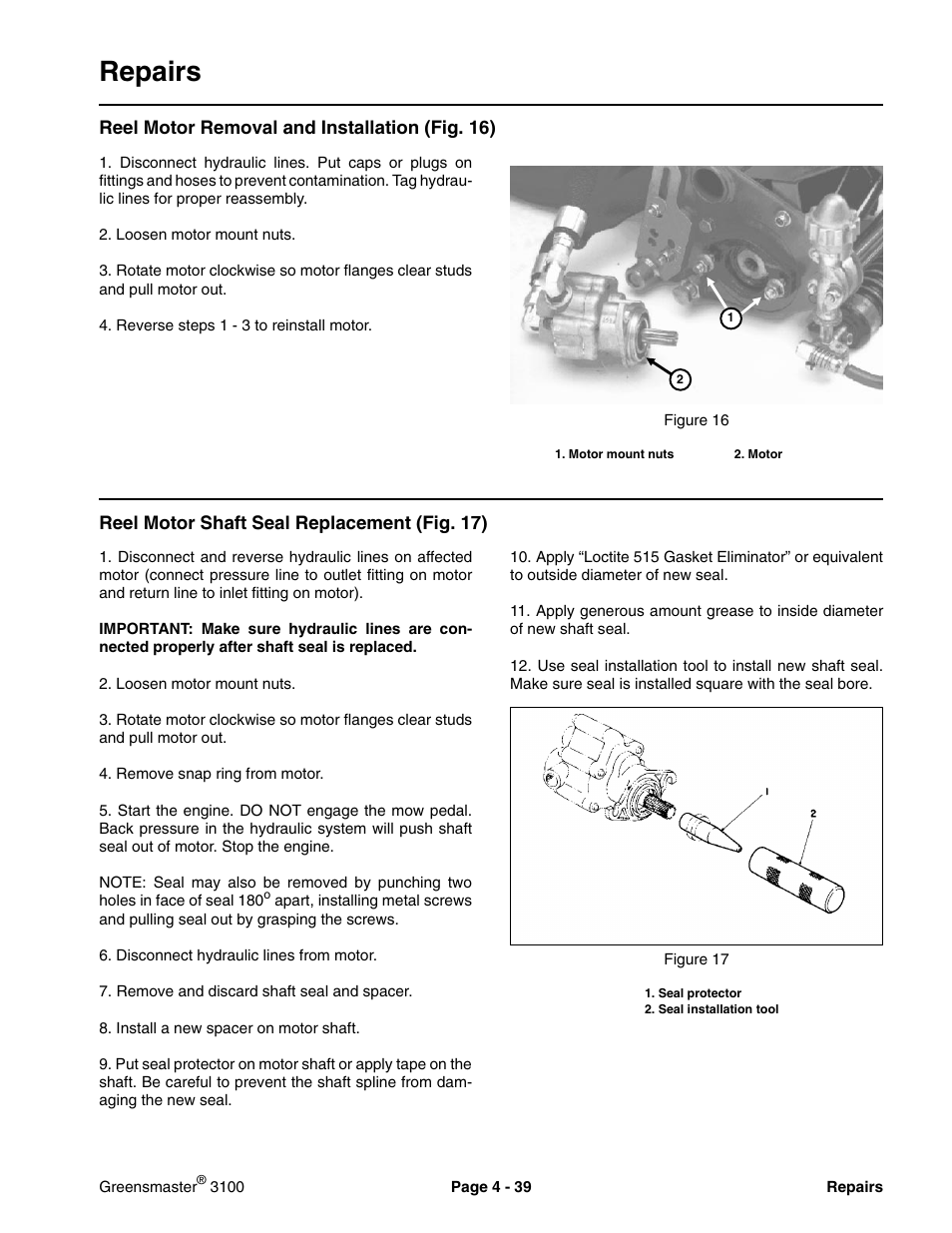 Repairs | Toro GREENSMASTER 3100 User Manual | Page 61 / 234