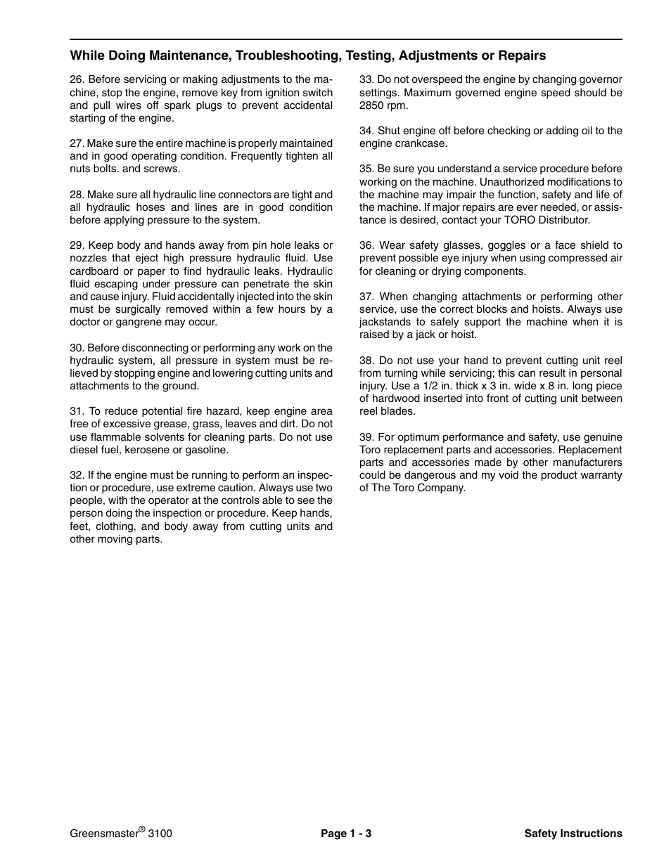 Toro GREENSMASTER 3100 User Manual | Page 7 / 234