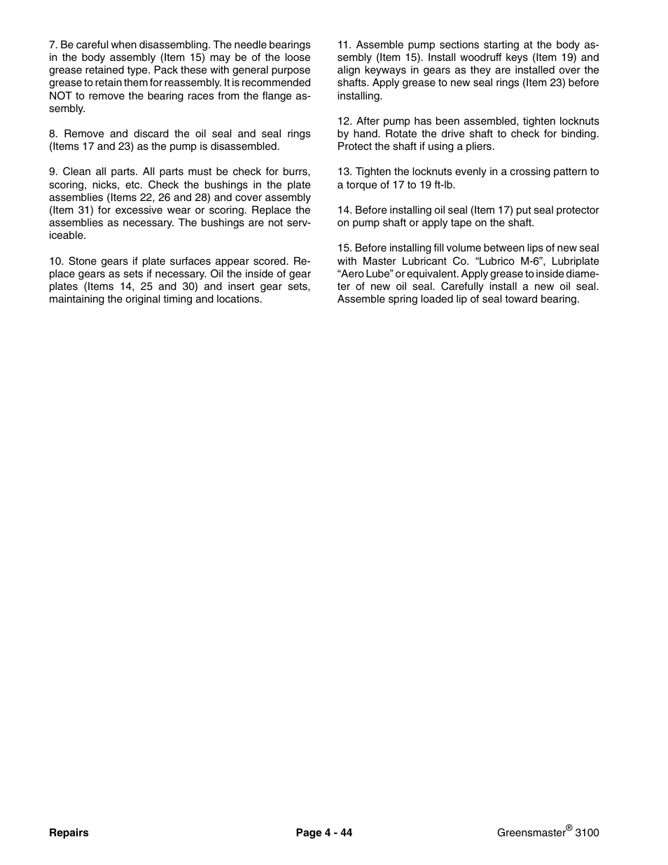 Toro GREENSMASTER 3100 User Manual | Page 72 / 234