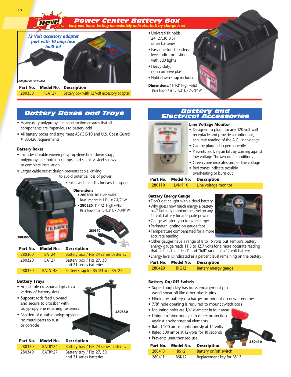 Battery boxes and trays power center battery box, Battery and electrical accessories | Tempo vehicle User Manual | Page 18 / 28