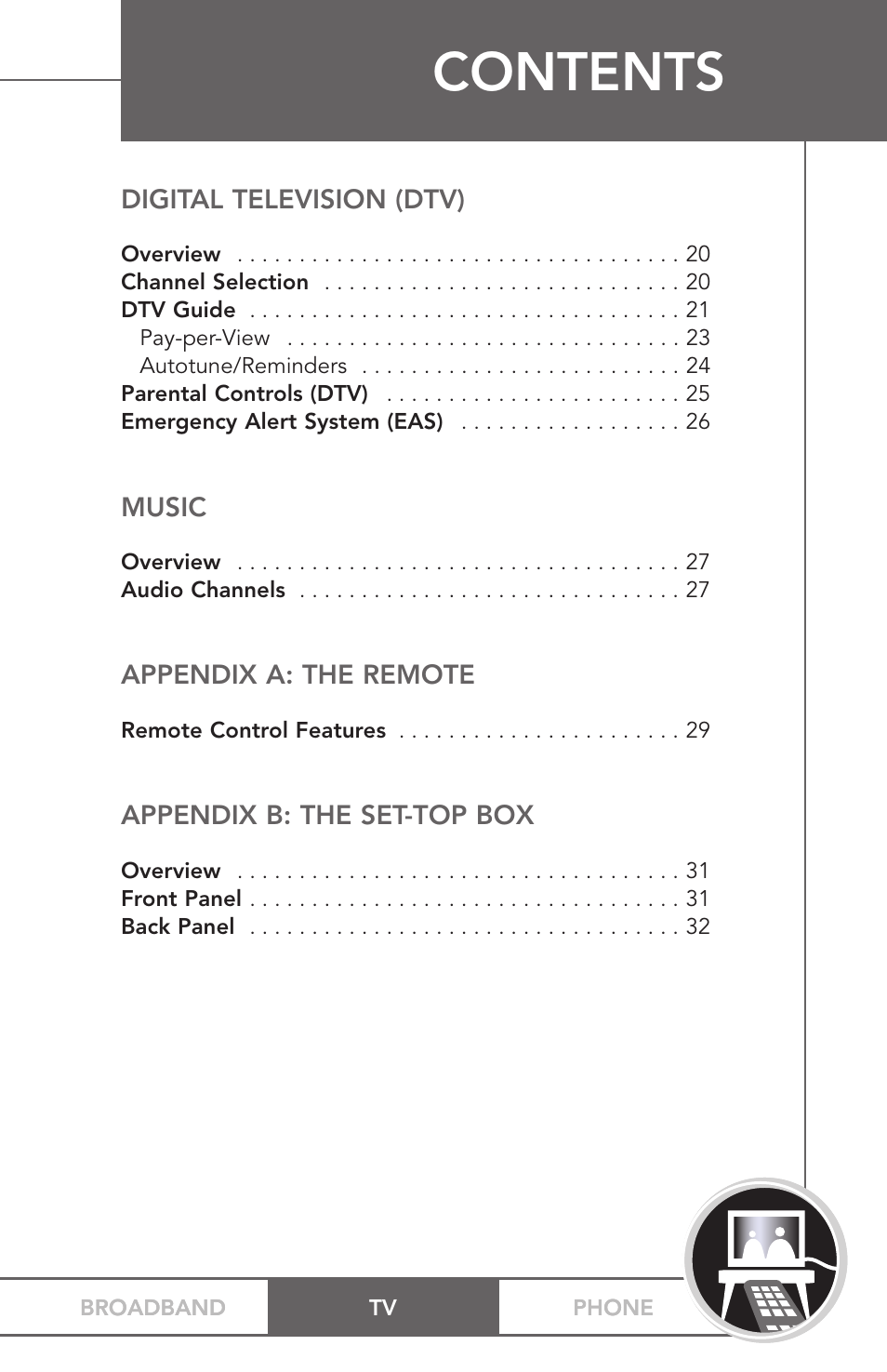 TV Guide On Screen PHONEBROADBAND TV User Manual | Page 3 / 37