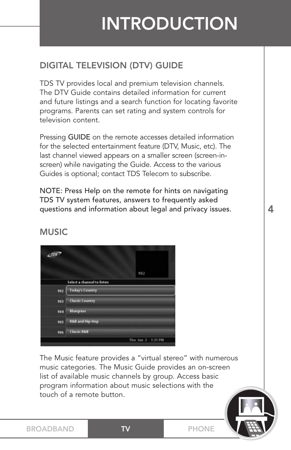 Introduction | TV Guide On Screen PHONEBROADBAND TV User Manual | Page 7 / 37