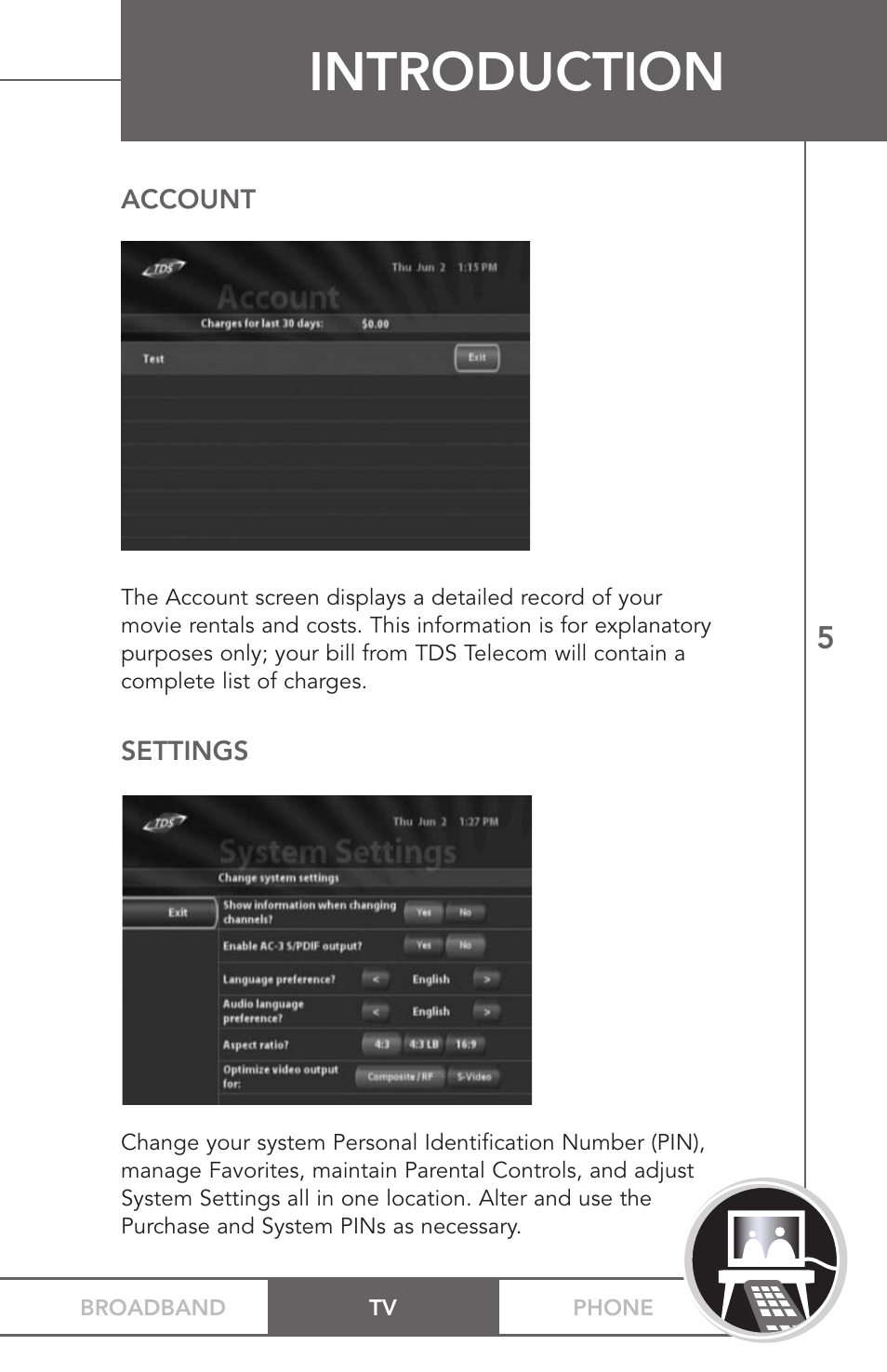 Introduction | TV Guide On Screen PHONEBROADBAND TV User Manual | Page 8 / 37