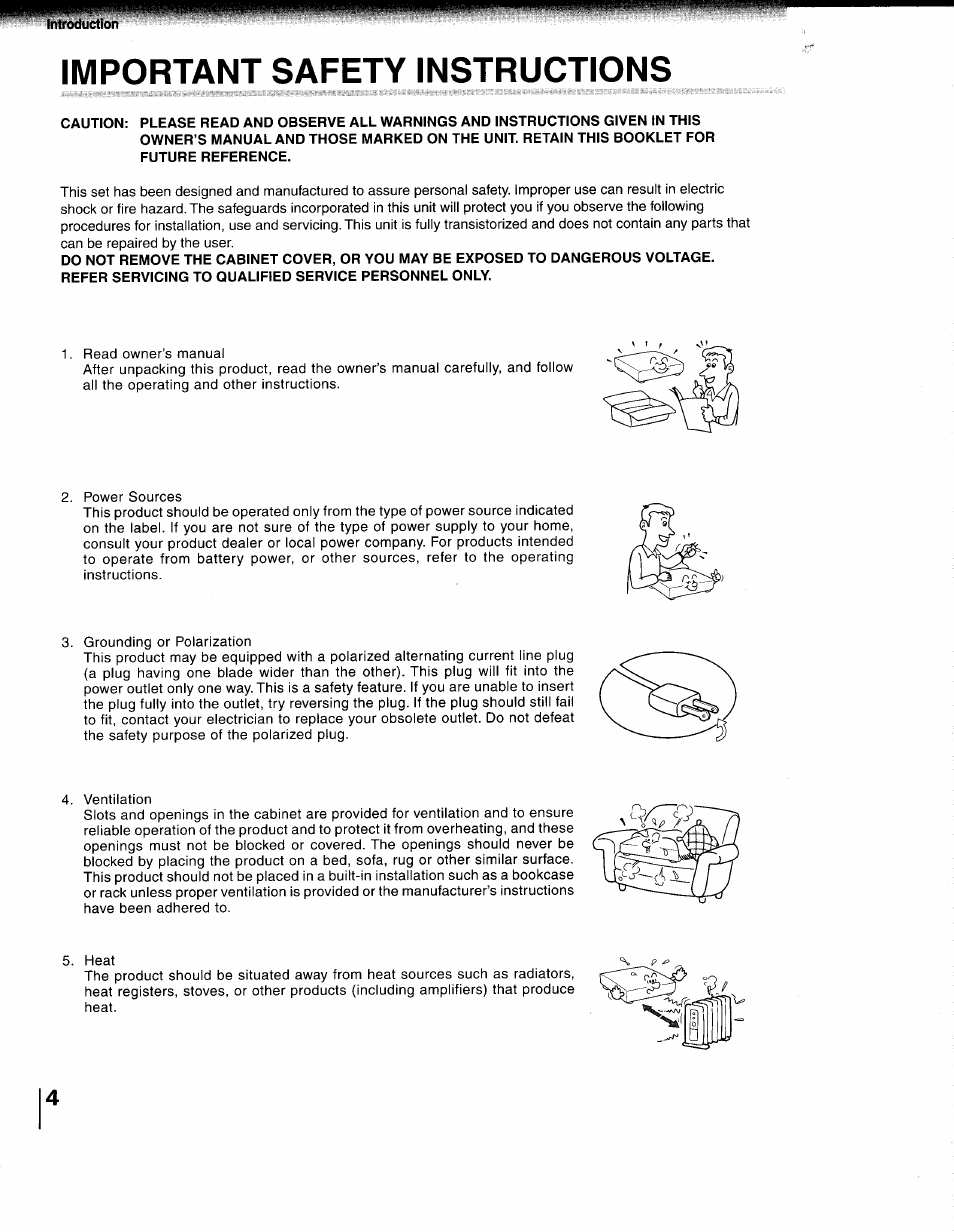 Important safety instructions | Toshiba 79077075 User Manual | Page 4 / 48