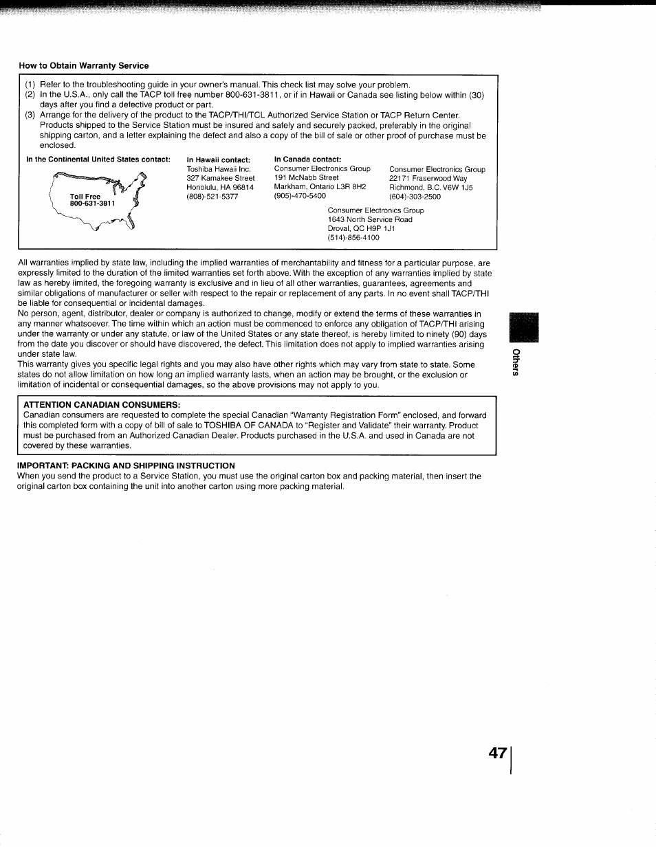 Toshiba 79077075 User Manual | Page 47 / 48