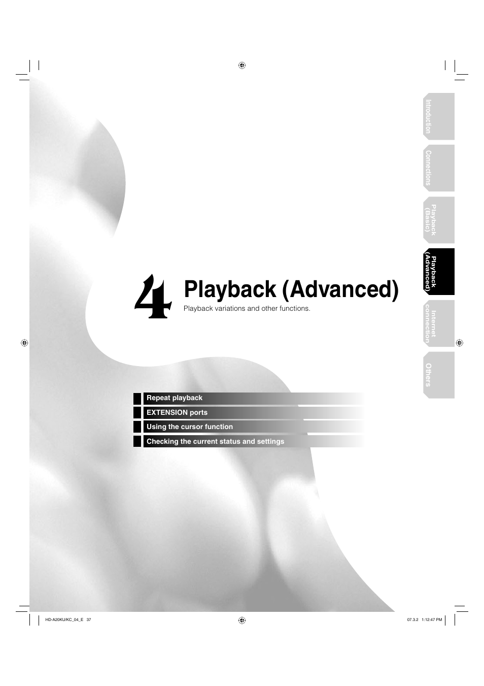Playback (advanced) | Toshiba HD-A20KU User Manual | Page 37 / 76