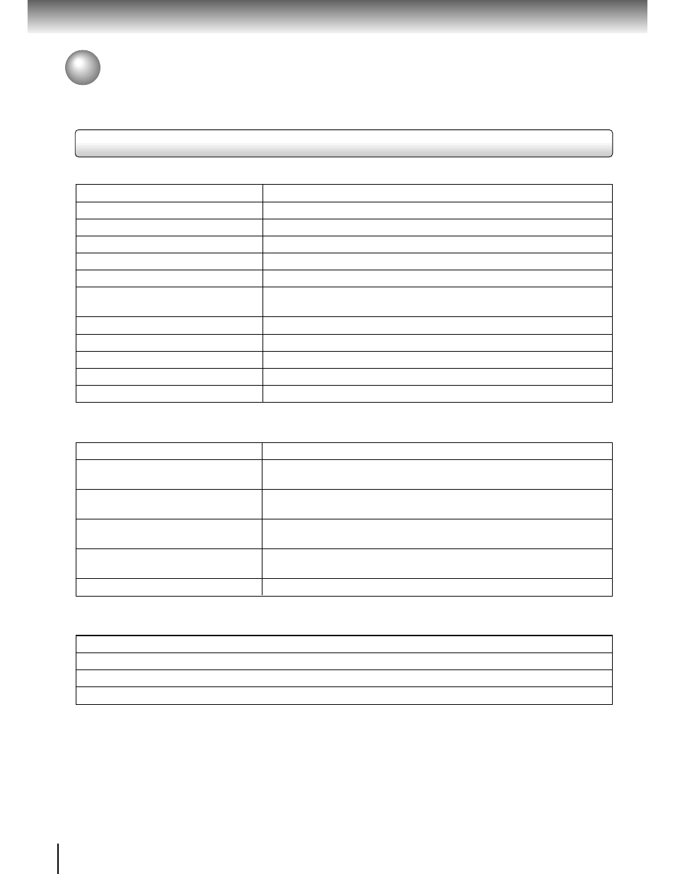 Specifications, Dvd video player / outputs / supplied accessories | Toshiba SD-2700 User Manual | Page 48 / 51