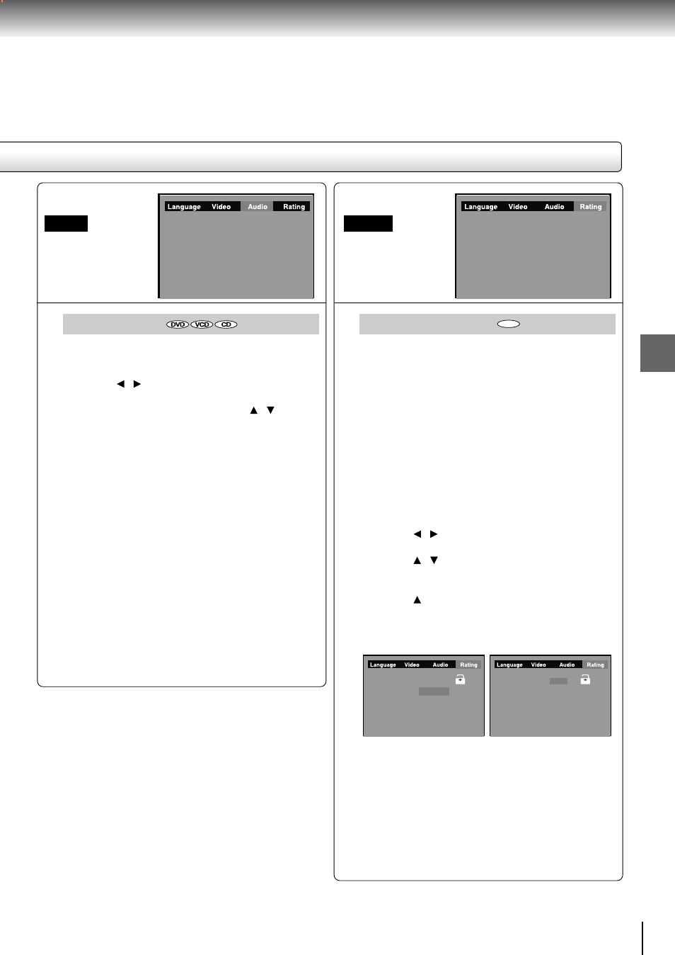 Digital output, Password / parental | Toshiba SD-260SV User Manual | Page 53 / 61