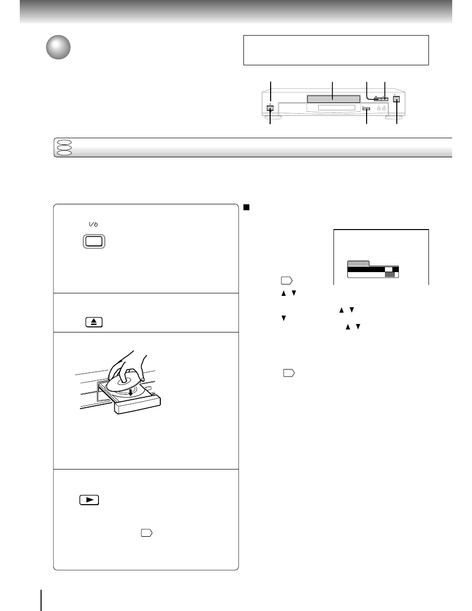 Basic playback, Playing a disc | Toshiba SD-100X User Manual | Page 20 / 47
