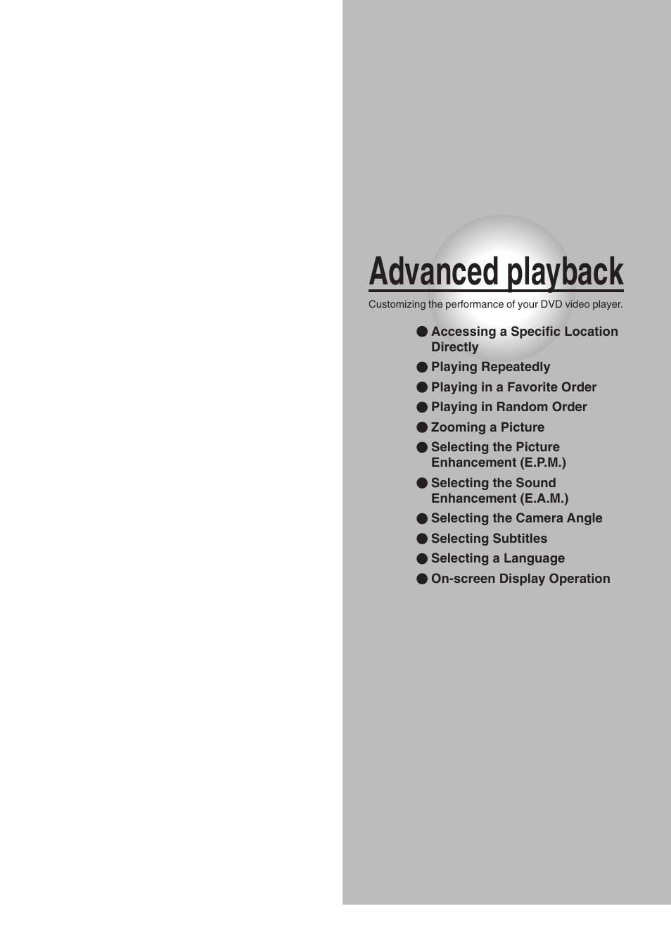 Advanced playback | Toshiba SD-K510 User Manual | Page 31 / 59
