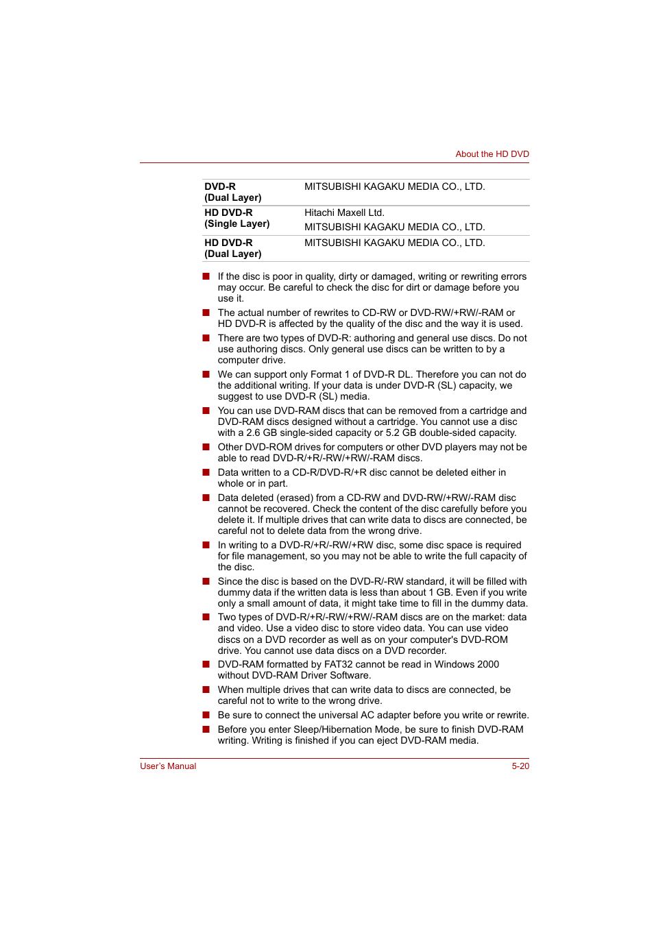 Toshiba P200 Series User Manual | Page 96 / 183