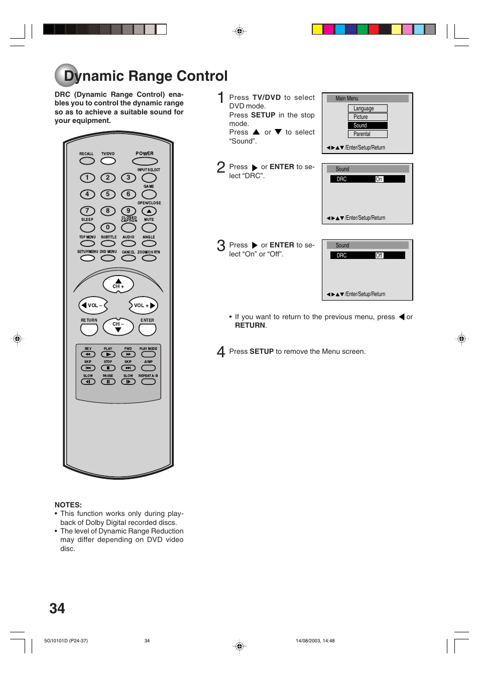 Dynamic range control | Toshiba MD14FN1 User Manual | Page 34 / 47