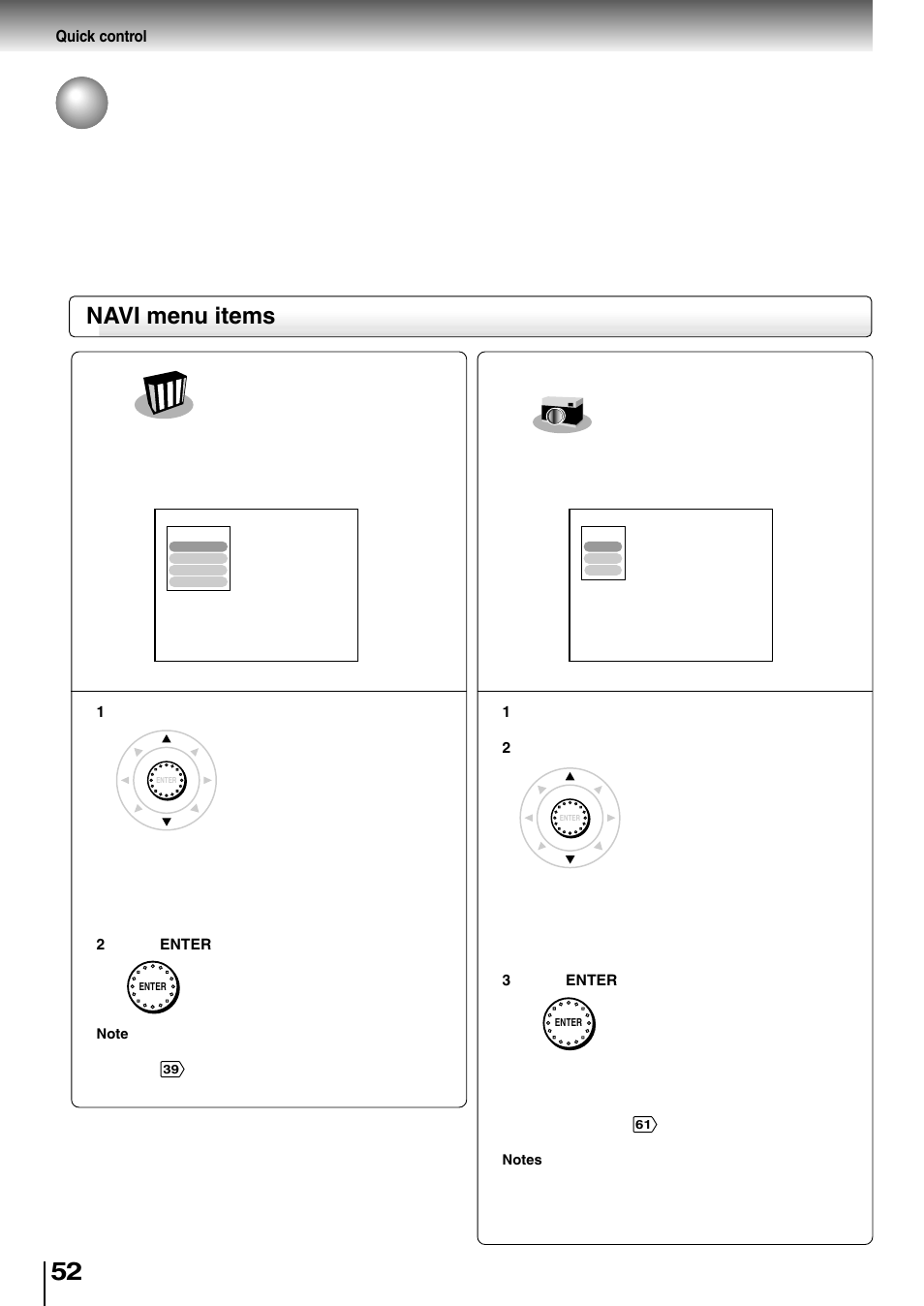 Accessing features - navi - (continued), Navi menu items, Capture | Toshiba SD-4205 User Manual | Page 48 / 69