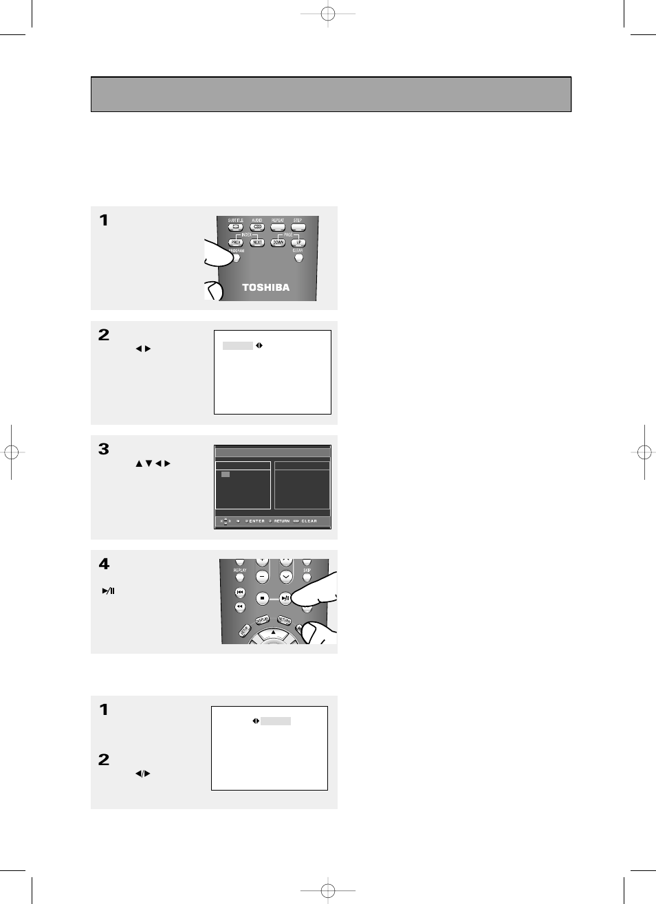 Basic functions, Program play & random play | Toshiba SD-6980SY User Manual | Page 32 / 76