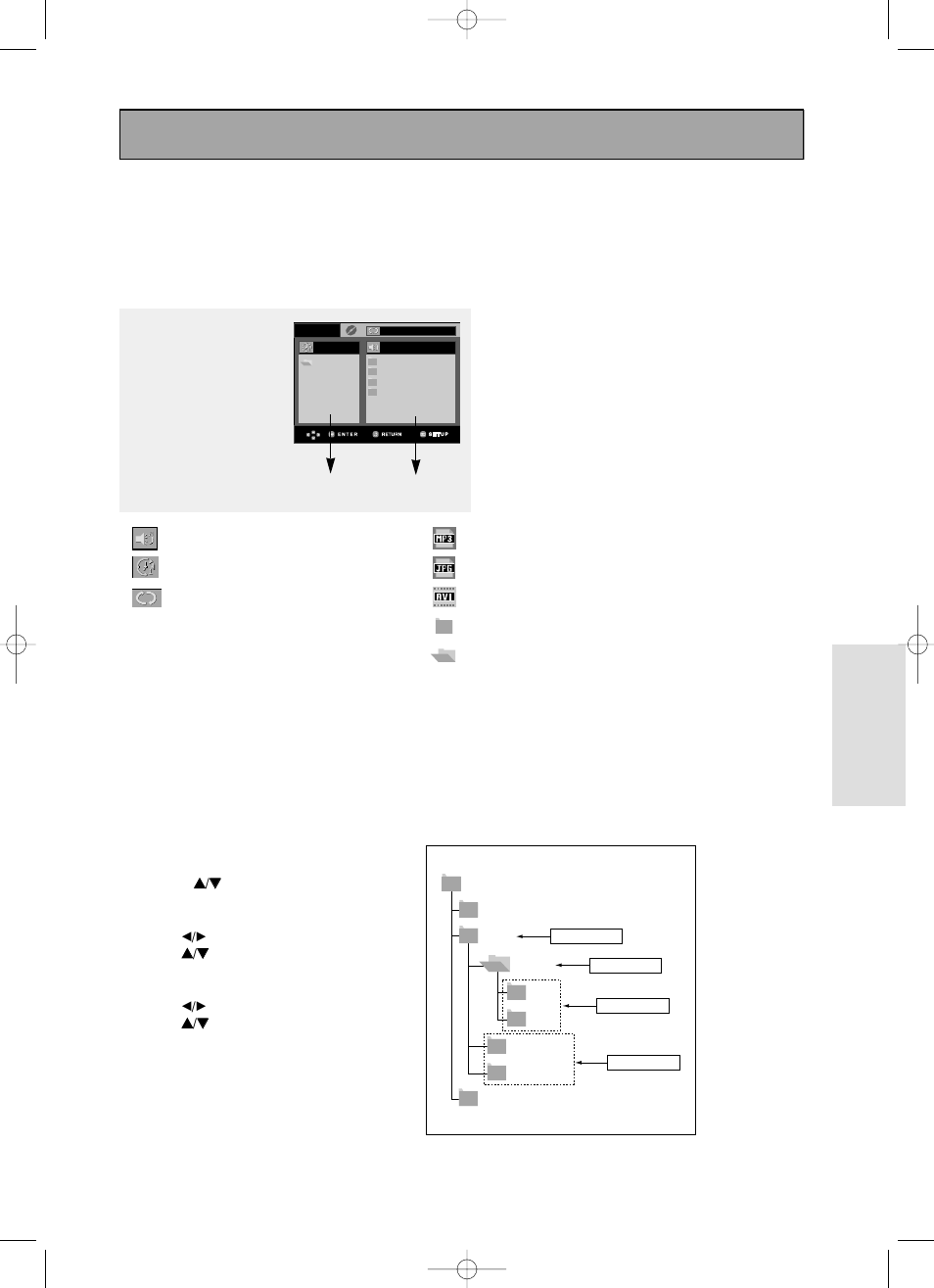 Advanced functions, Clips menu for mp3/jpeg/mpeg4, Folder selection | Ad v anced functions, The folder can only be selected in the stop mode | Toshiba SD-6980SY User Manual | Page 47 / 76